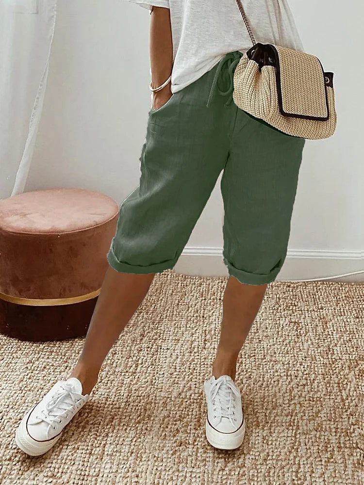 Lui | Short Homme en Coton-Lin Léger avec Taille Réglable | Confort Optimal pour les Journées Chaudes 2
