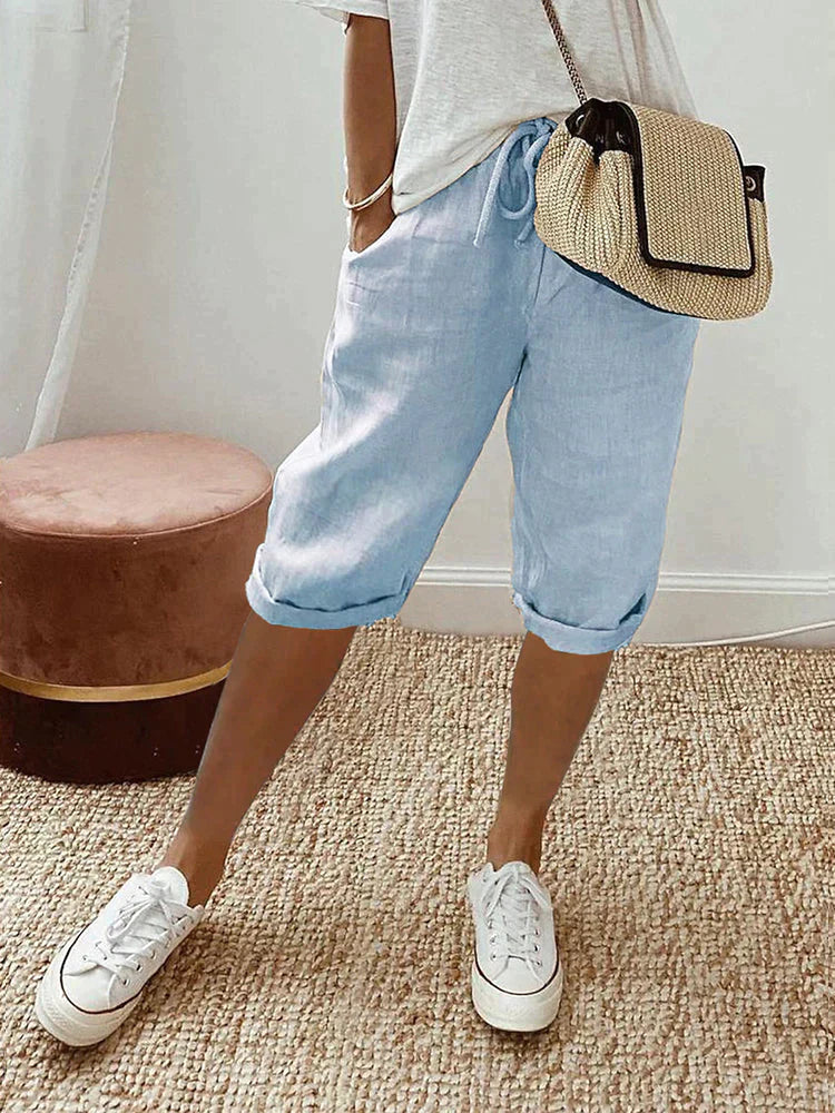 Lui | Short Homme en Coton-Lin Léger avec Taille Réglable | Confort Optimal pour les Journées Chaudes 3