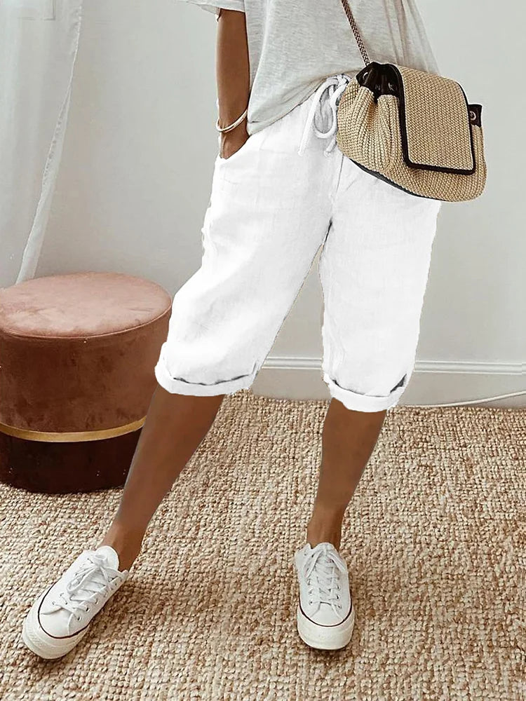 Lui | Short Homme en Coton-Lin Léger avec Taille Réglable | Confort Optimal pour les Journées Chaudes 4