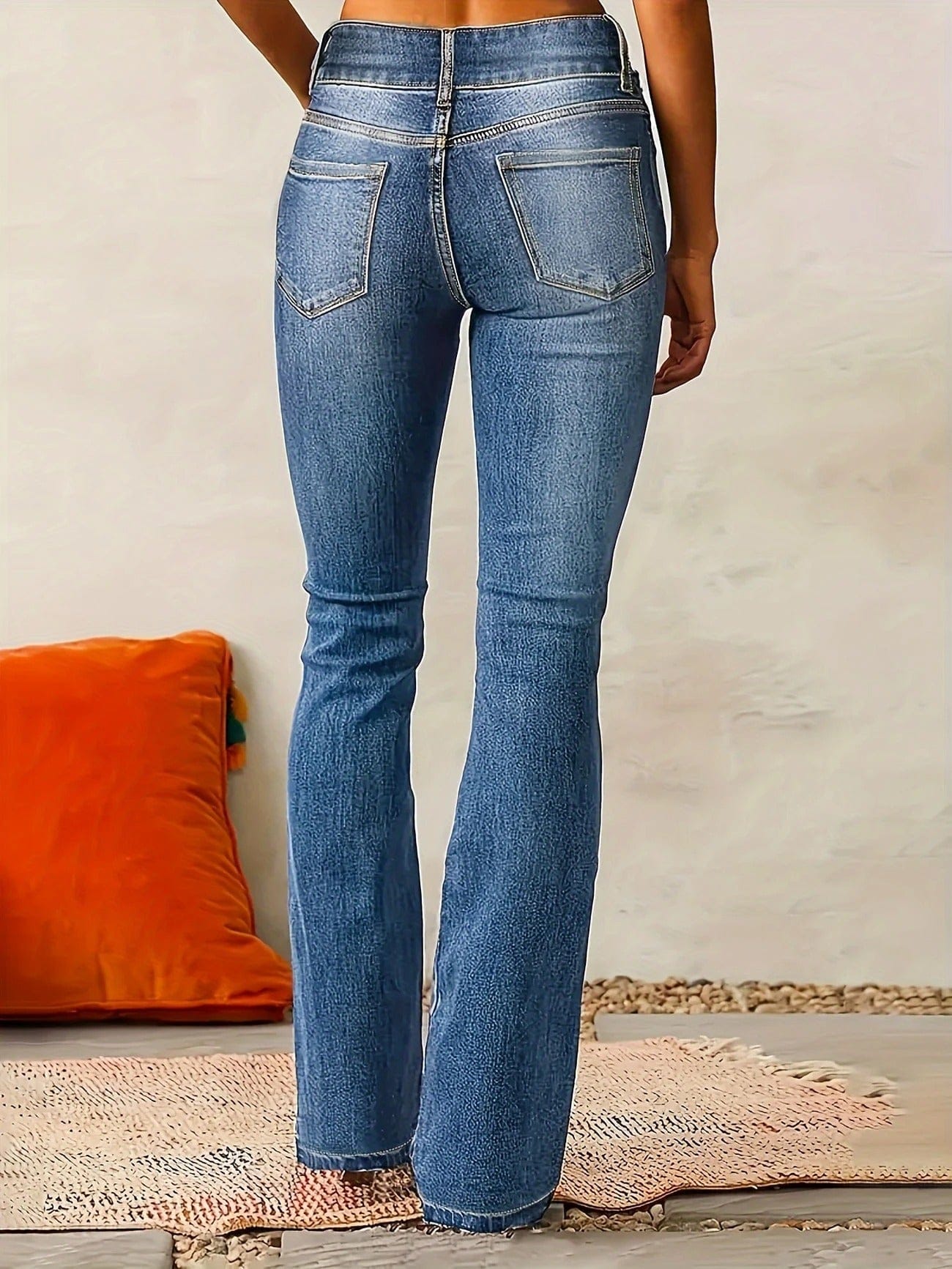 Luna | Élégant Jean Évasé Taille Haute Femme 3