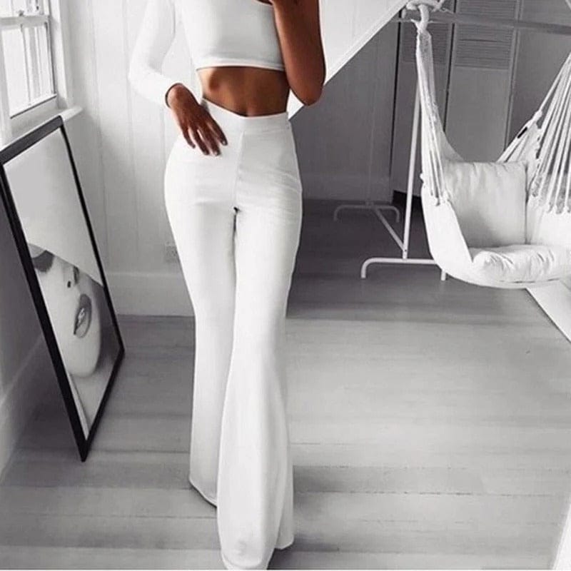 Luna | Élégant Pantalon Évasé Femme Taille Haute 2