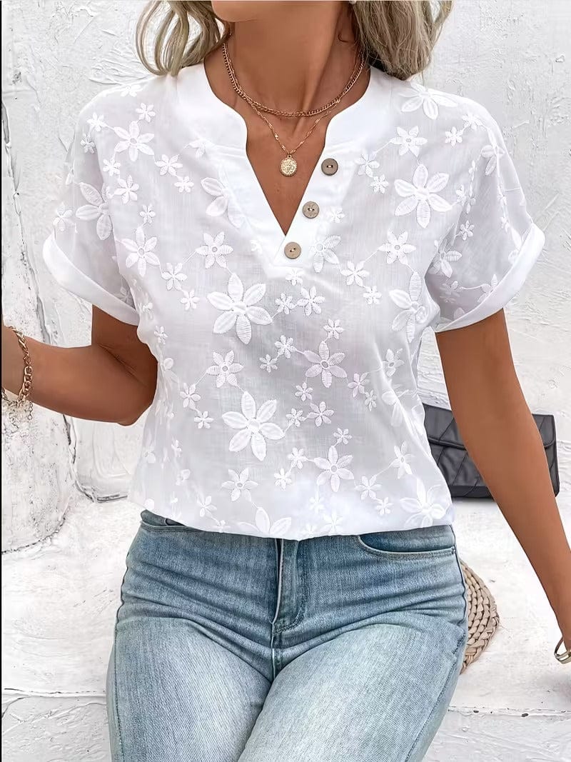 Luna | Élégante Blouse Femme Aérée Brodée 3