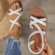 Luna | Élégantes Sandales Plates Croisées Femme 0