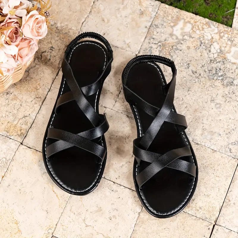 Luna | Élégantes Sandales Plates Croisées Femme 8