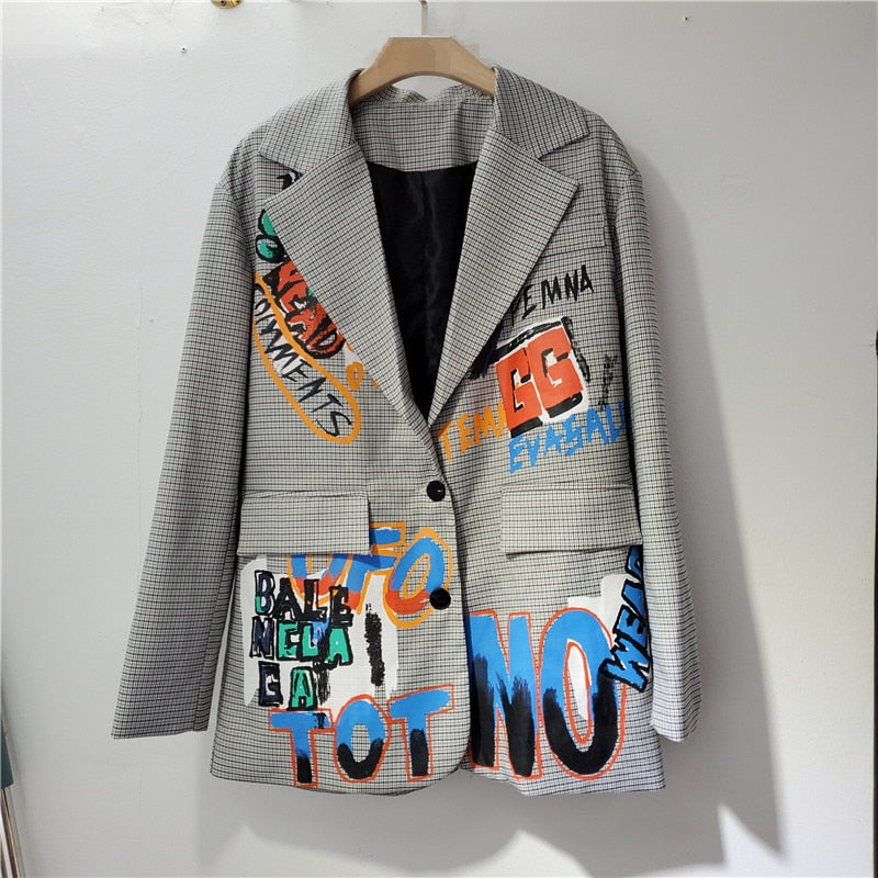 Mason | Chic Oversized Blazer Femme Avec Détails Textuels 0