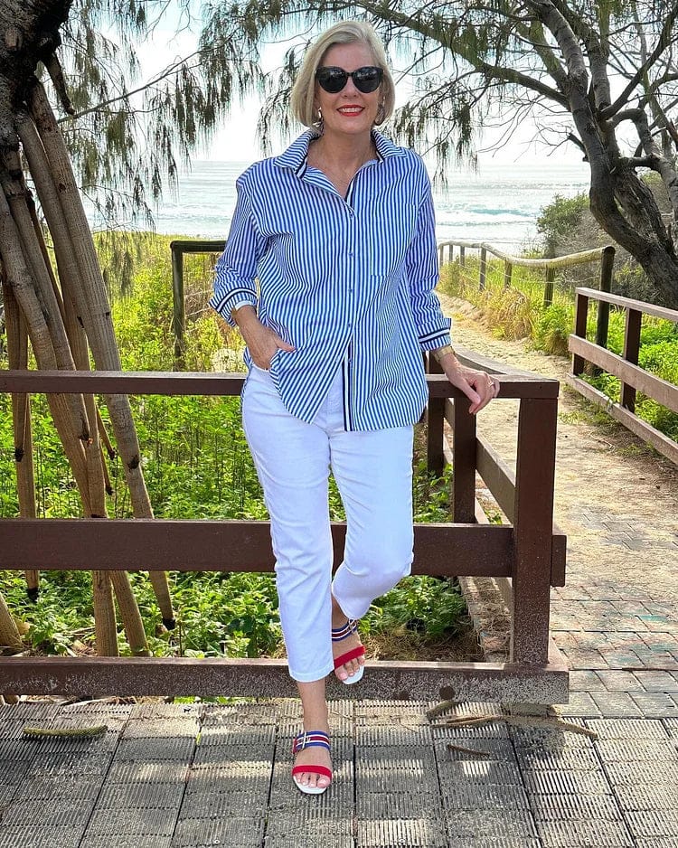 Mia | Blouse Chic à Rayures pour un Confort Quotidien 1