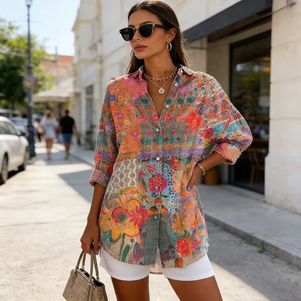 Anouk | Blouse d'été Vintage à Imprimé Floral