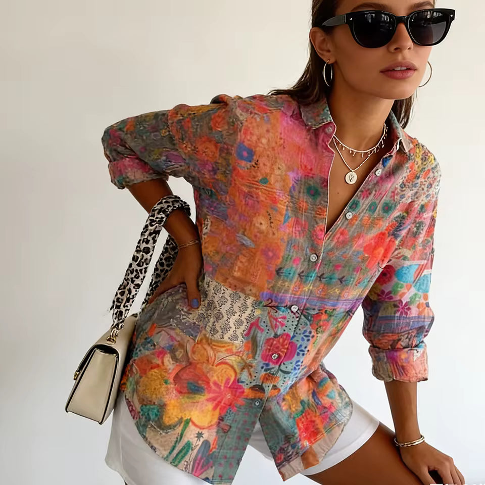 Anouk | Blouse d'été Vintage à Imprimé Floral
