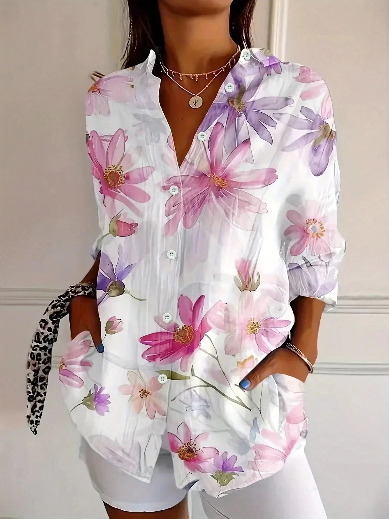Mia | Chemisier Floral Coloré Décontracté Femme 3