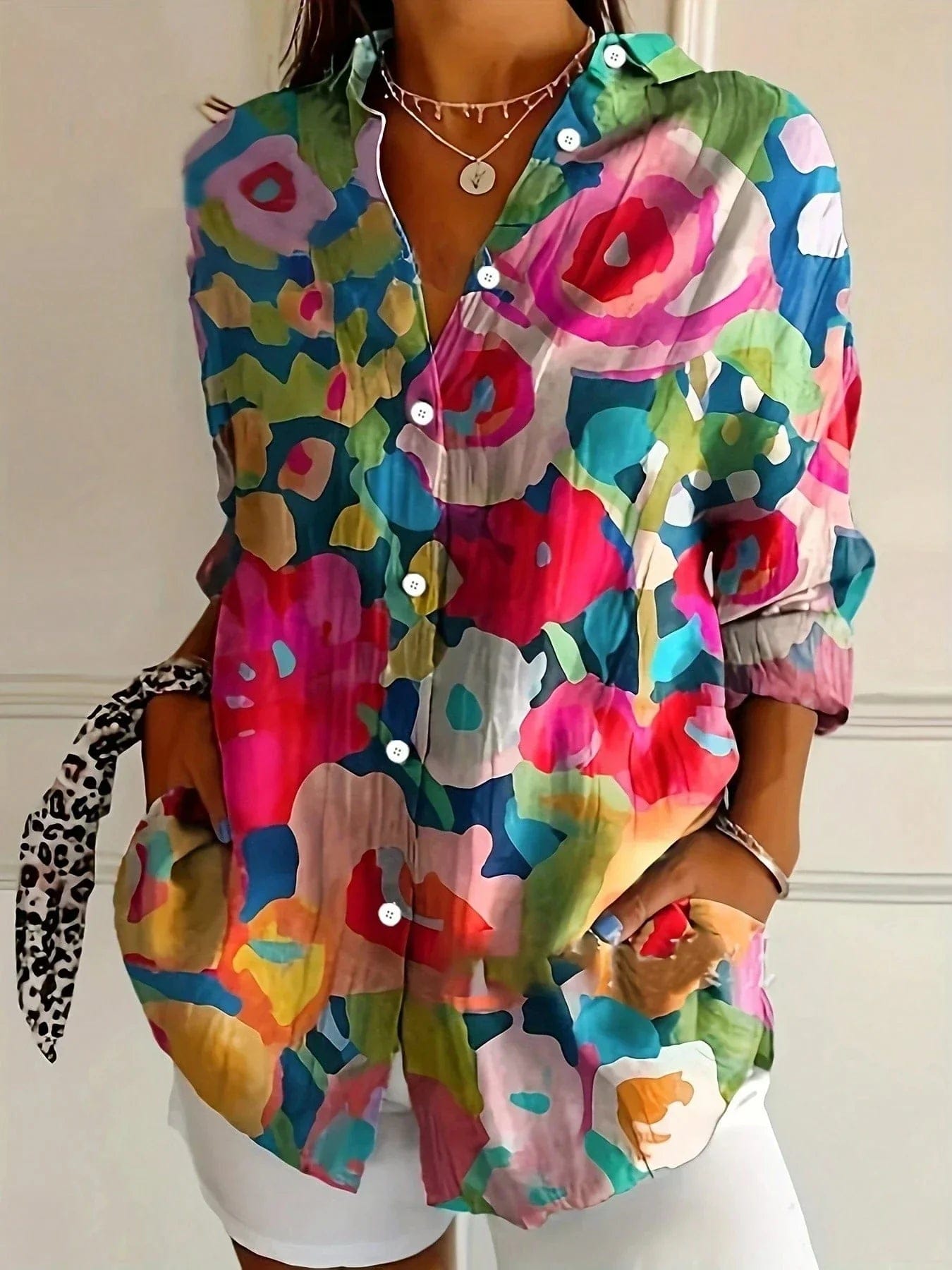 Mia | Chemisier Floral Coloré Décontracté Femme 4