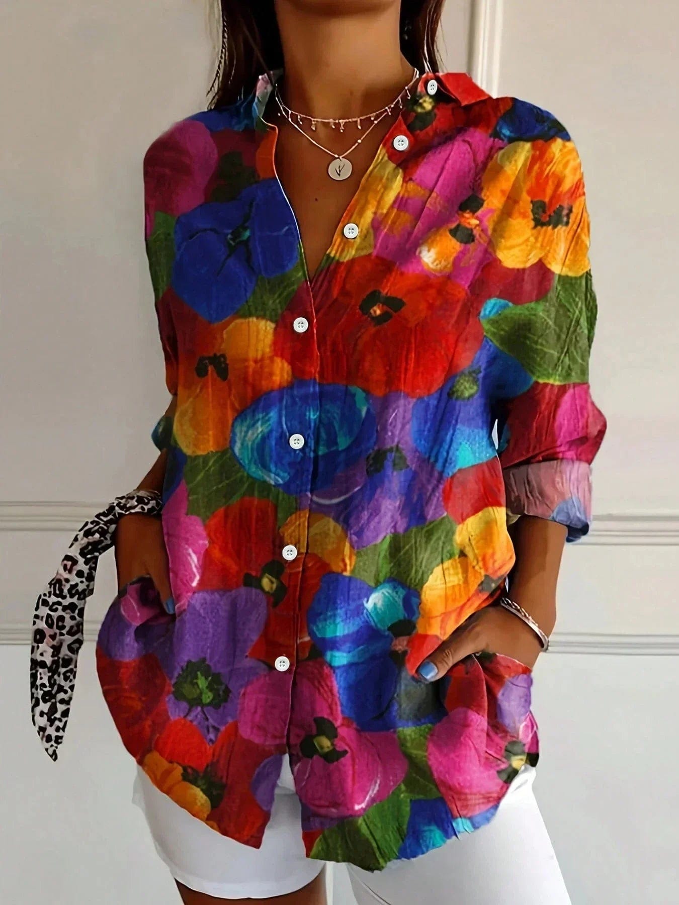 Mia | Chemisier Floral Coloré Décontracté Femme 5