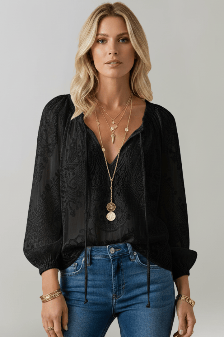 Mia | Chemisier Semi-Transparent Élégant avec Détails en Crochet 5