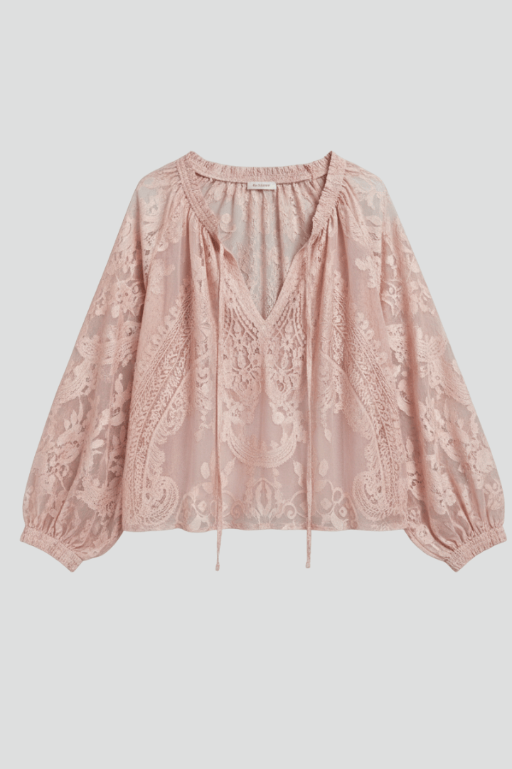 Mia | Chemisier Semi-Transparent Élégant avec Détails en Crochet 7