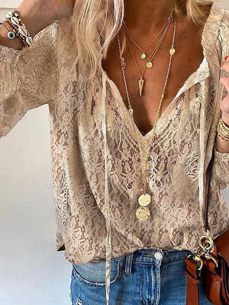 Mia | Élégant Chemisier Boho Décontracté d'Été 0