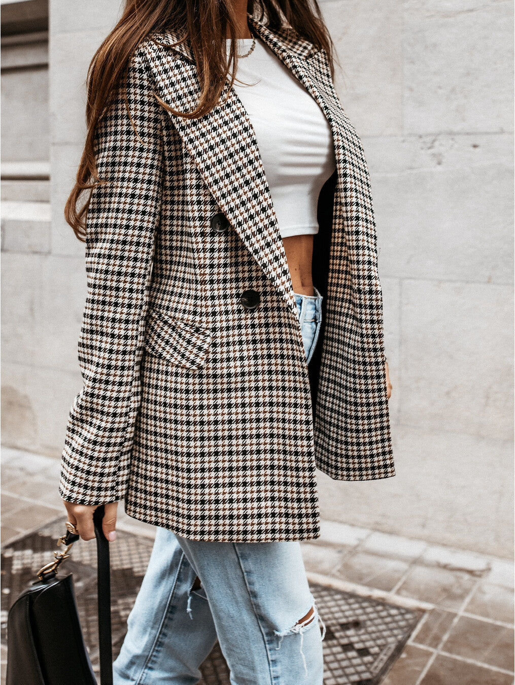 Mia | Élégant Ensemble Tailleur Femme Chic à Carreaux 4