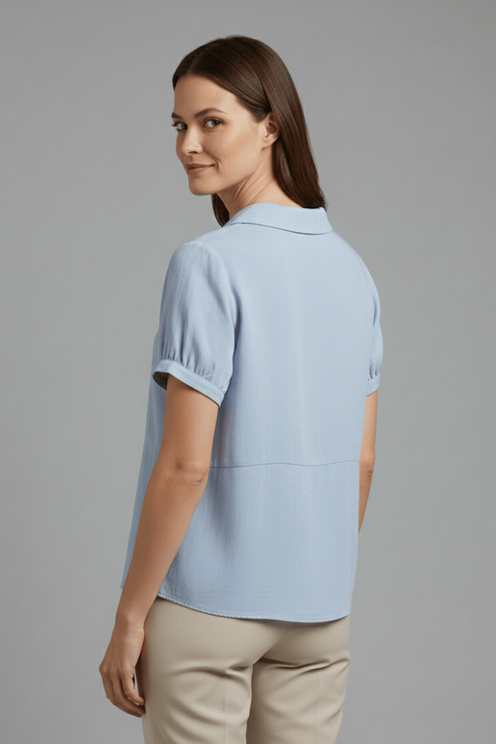 Mia | Élégante Blouse à Col en V et Manches Courtes 1
