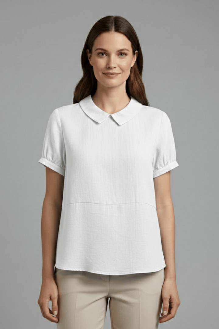 Mia | Élégante Blouse à Col en V et Manches Courtes 4