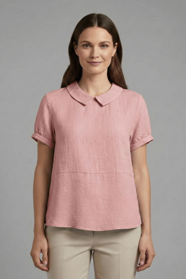 Mia | Élégante Blouse à Col en V et Manches Courtes 5