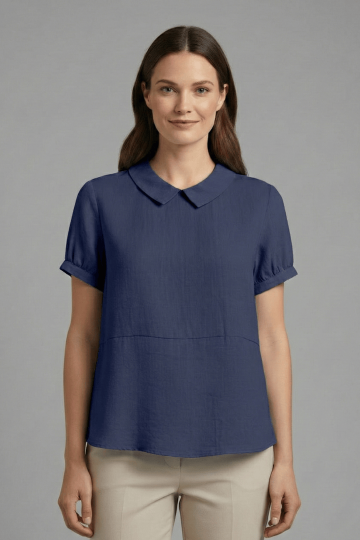 Mia | Élégante Blouse à Col en V et Manches Courtes 6