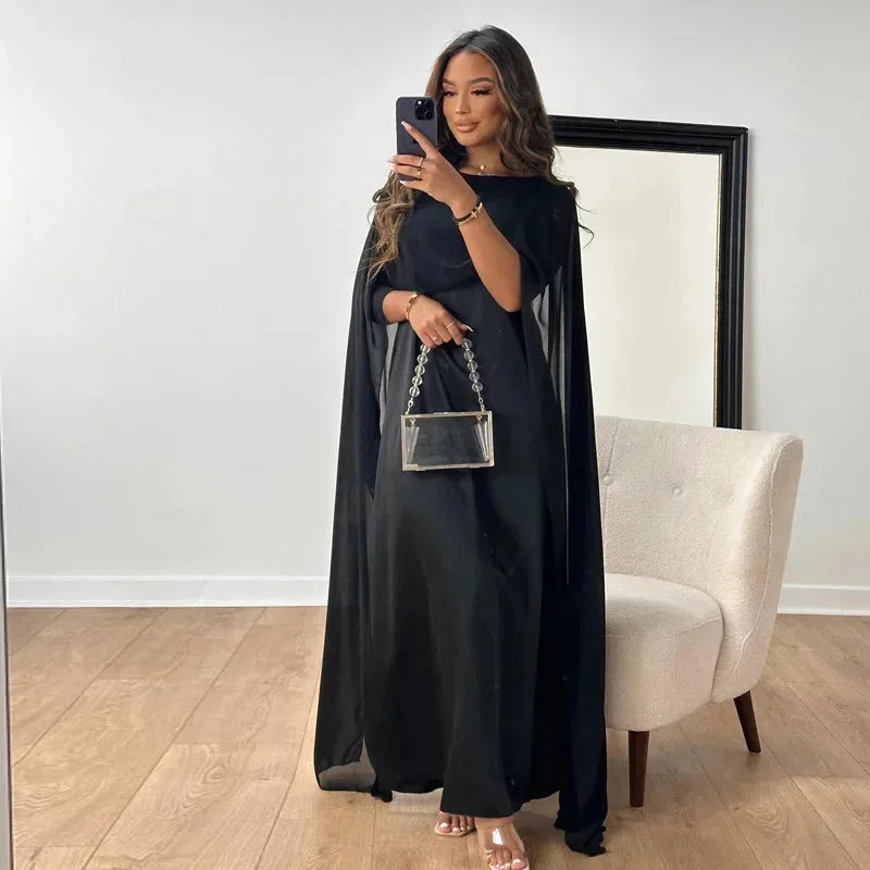 Mia | Élégante Robe Longue Femme Cape Pour Soirées 2