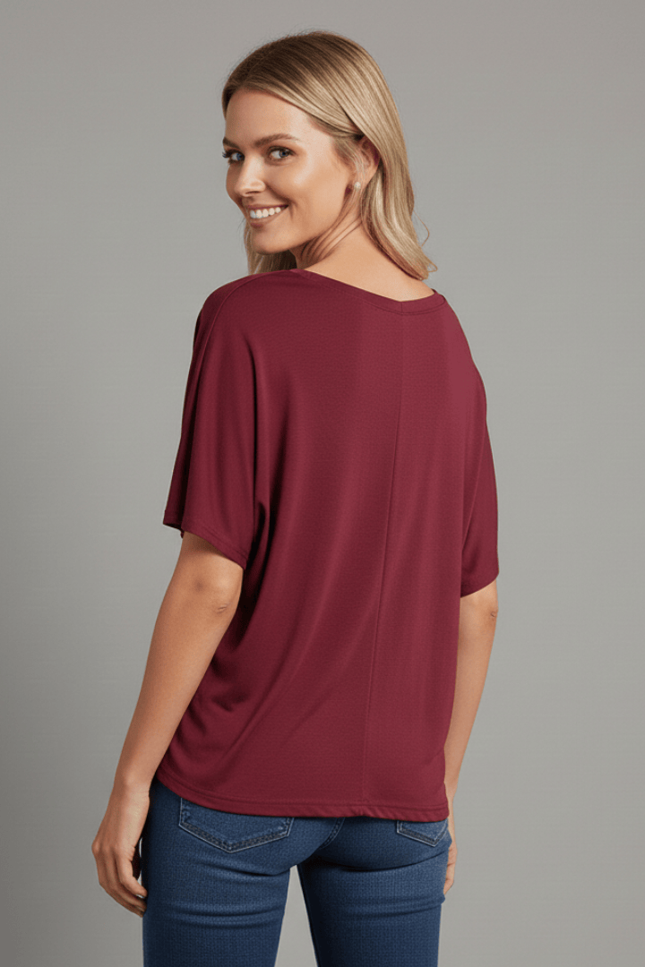 Mia | T-Shirt Femme Ample Asymétrique Décontracté 1