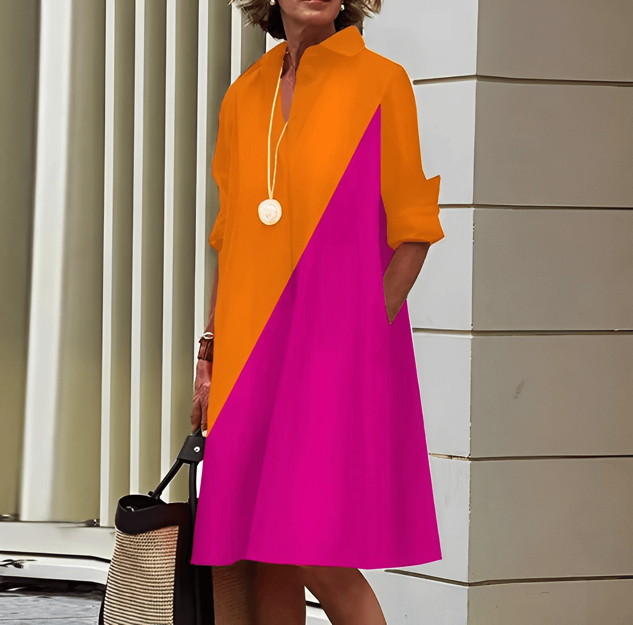 Micaela | Robe Chemise Longue Femme avec Col Rabattu | Style Élégant pour Confort et Polyvalence 1