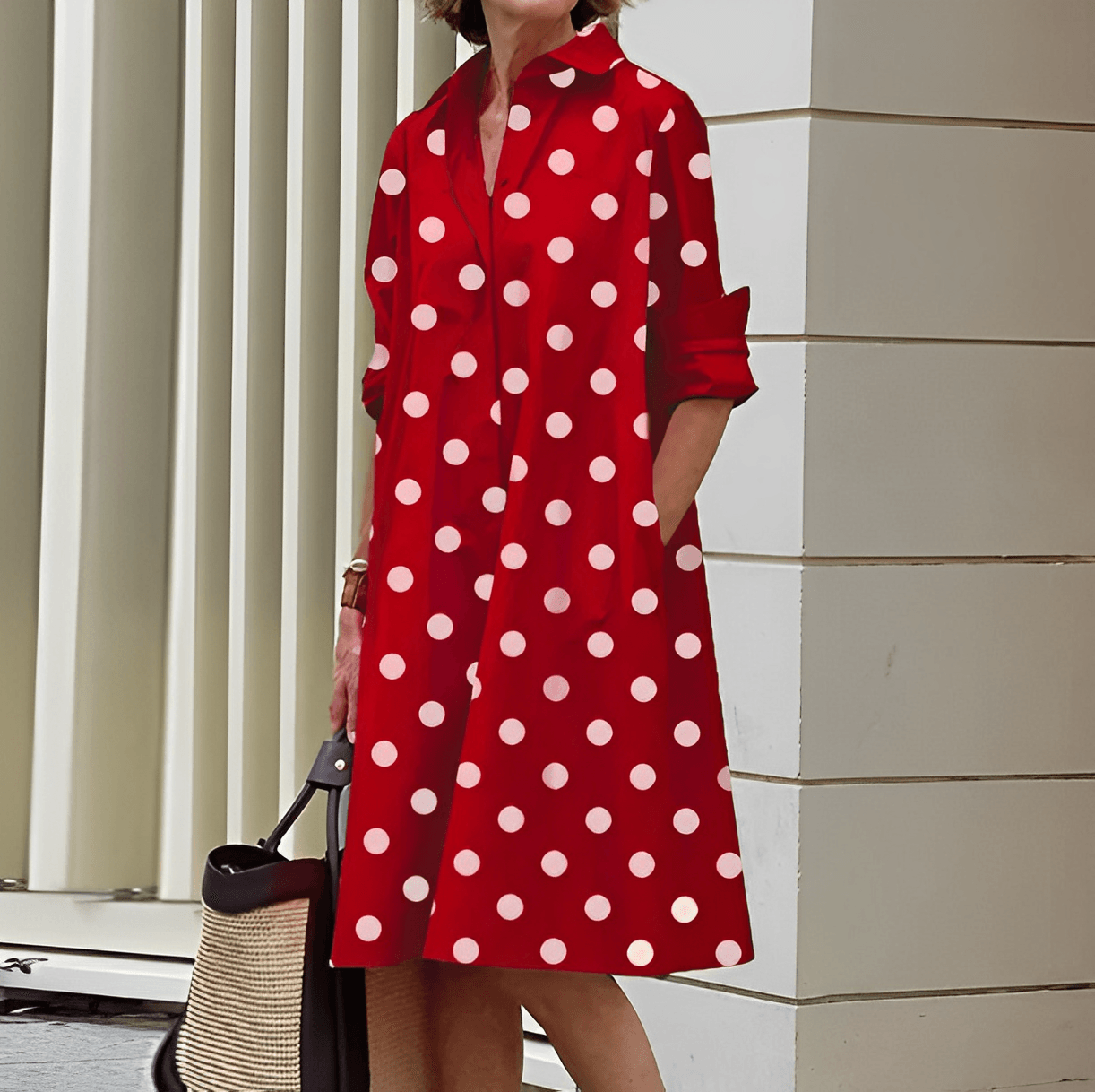 Micaela | Robe Chemise Longue Femme avec Col Rabattu | Style Élégant pour Confort et Polyvalence 6