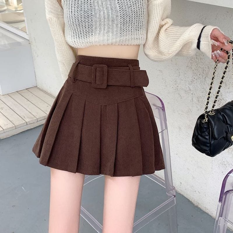 Mini-Jupe-Velours-Cotelé