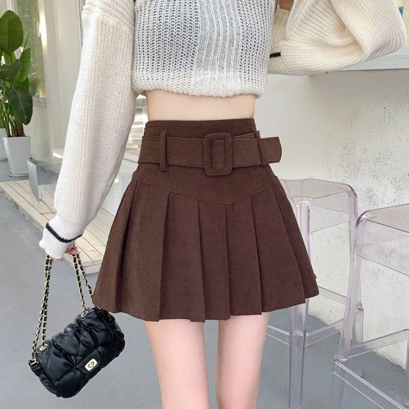 Mini-Jupe-Velours-Cotelé