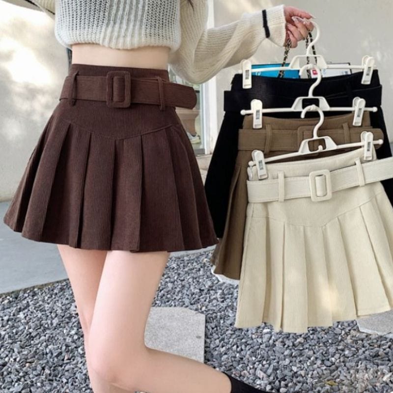 Mini-Jupe-Velours-Cotelé