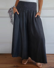 Mira | Pantalon Large Femme à Taille Élastique avec Poches | Confort Optimal pour un Style Élégant 0