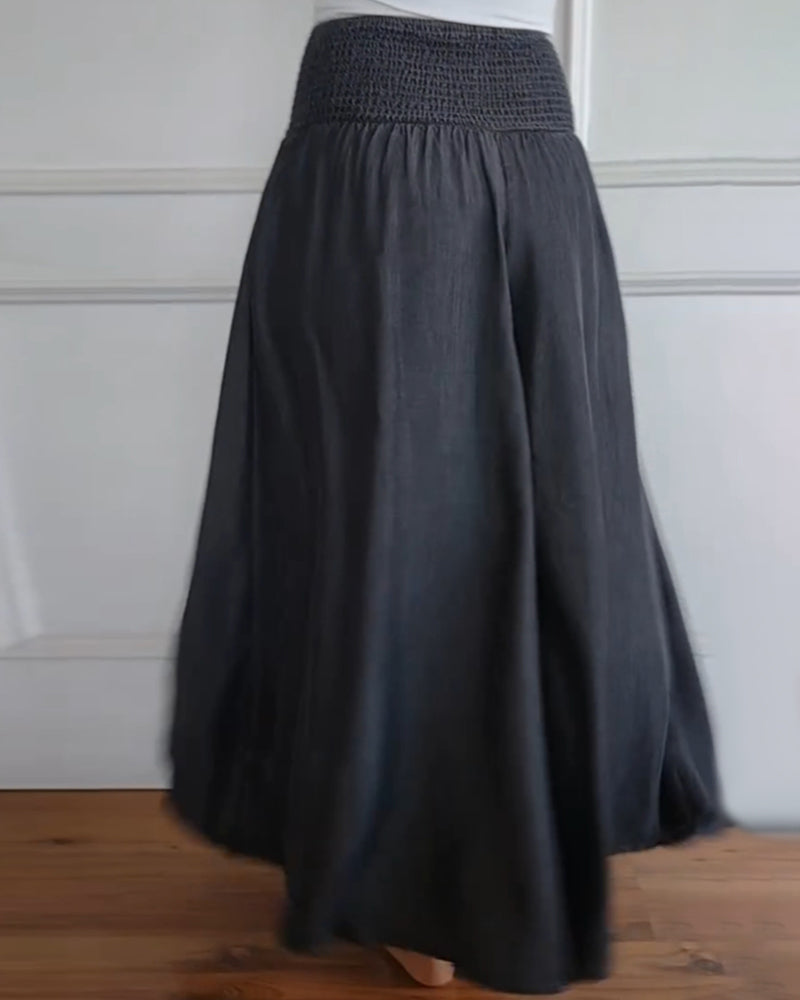 Mira | Pantalon Large Femme à Taille Élastique avec Poches | Confort Optimal pour un Style Élégant 1