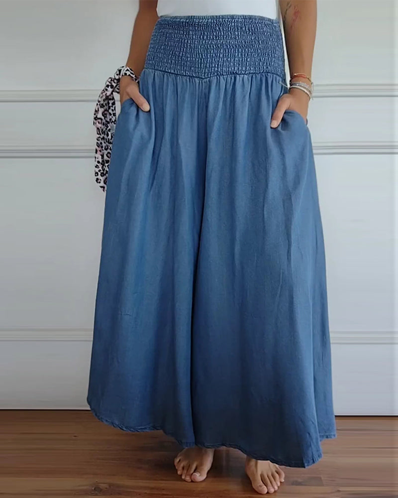 Mira | Pantalon Large Femme à Taille Élastique avec Poches | Confort Optimal pour un Style Élégant 2