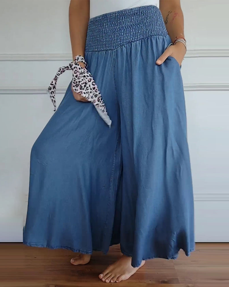 Mira | Pantalon Large Femme à Taille Élastique avec Poches | Confort Optimal pour un Style Élégant 4