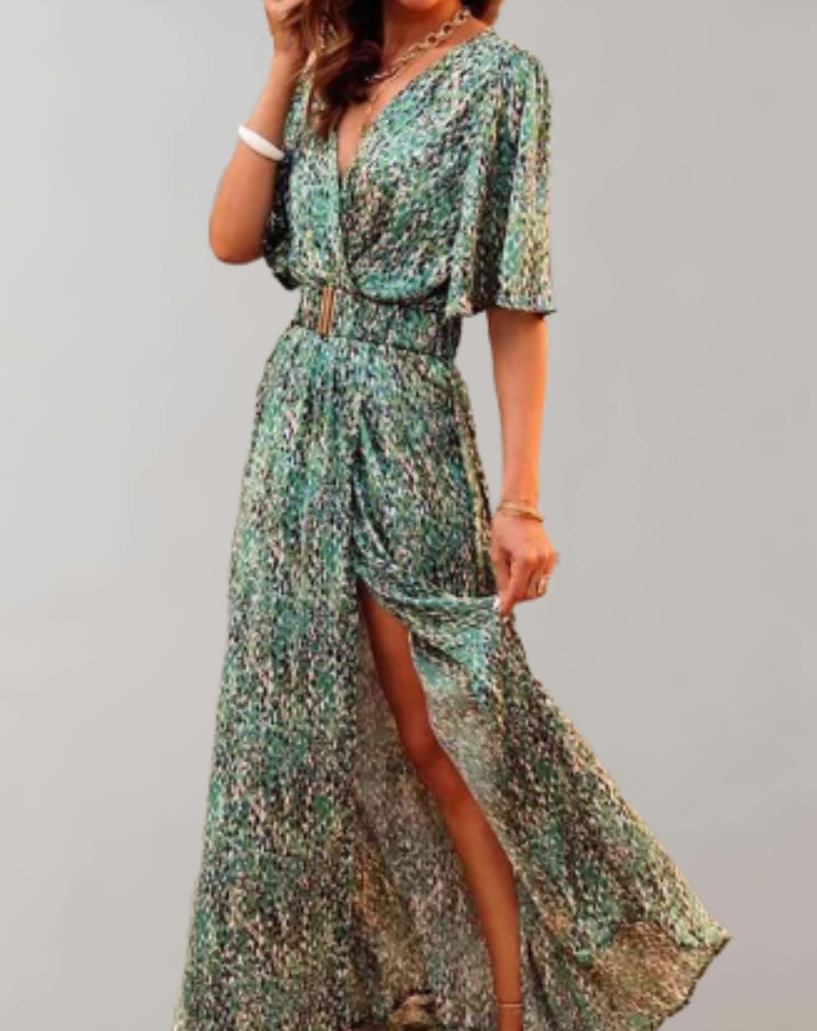 Nadia | Robe Longue Femme en Tissu Fluide avec Silhouette Ample | Élégance et Confort pour l'Été 0