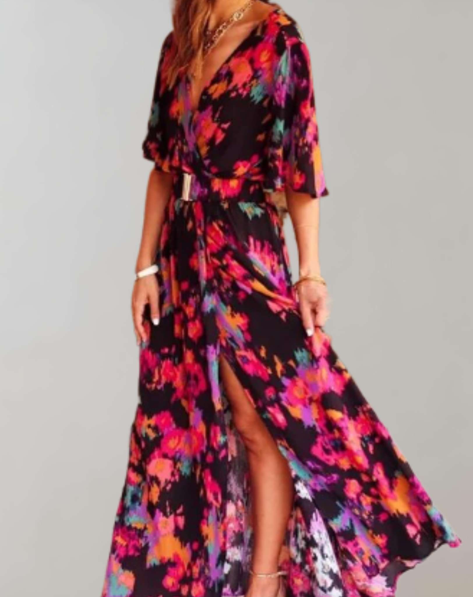 Nadia | Robe Longue Femme en Tissu Fluide avec Silhouette Ample | Élégance et Confort pour l'Été 1
