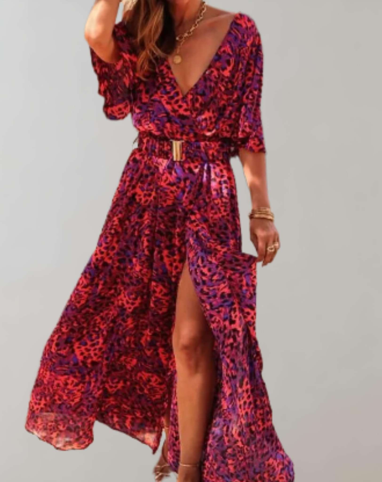 Nadia | Robe Longue Femme en Tissu Fluide avec Silhouette Ample | Élégance et Confort pour l'Été 2
