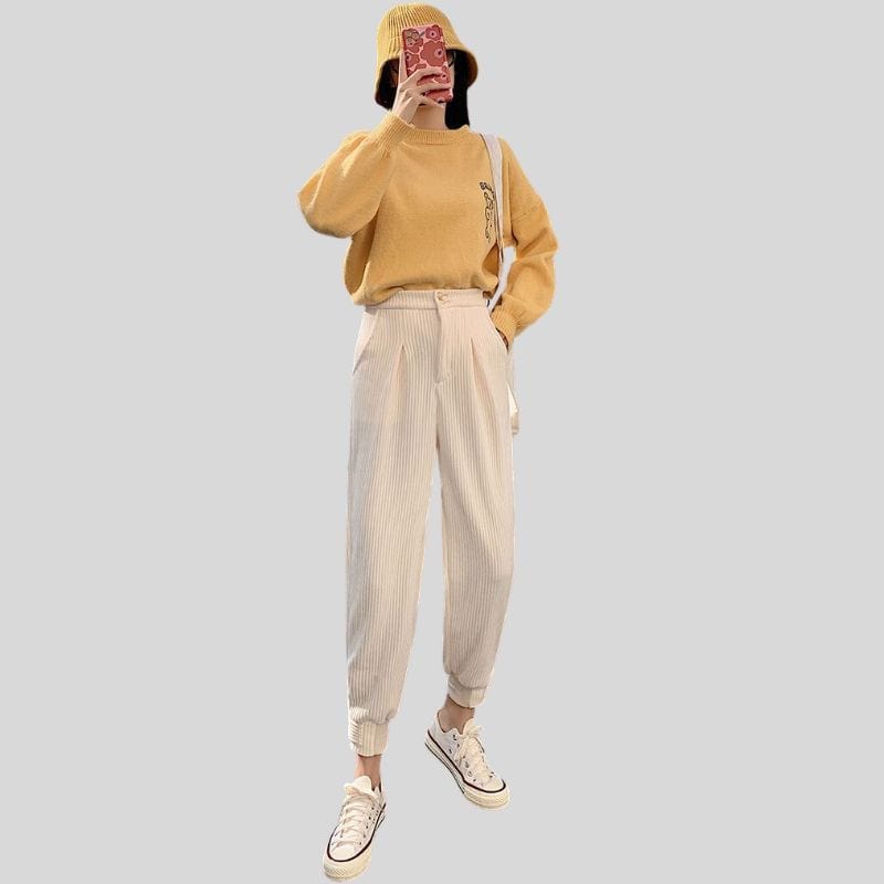 Pantalon-Femme-Velours-Grosses-Cotes