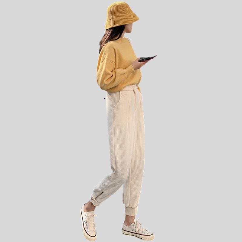 Pantalon-Femme-Velours-Grosses-Cotes