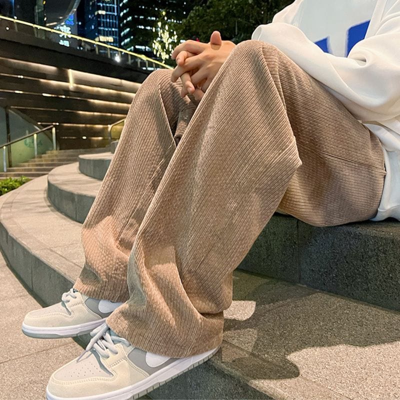 Pantalon-Large-Velours-Homme