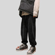 Pantalon-Noir-Velour-Homme