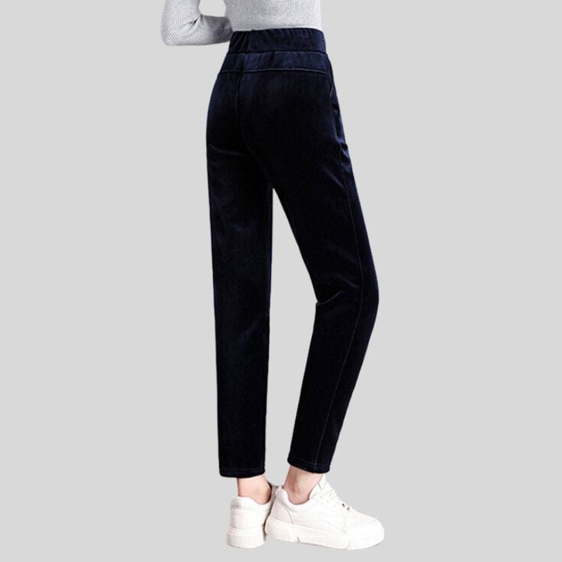 Pantalon-Slim-Velours-Femme