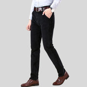 Pantalon-Velour-Cotelé-Noir-Homme