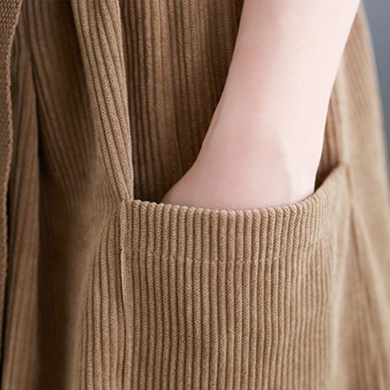 Pantalon-Velour-Kaki-Femme