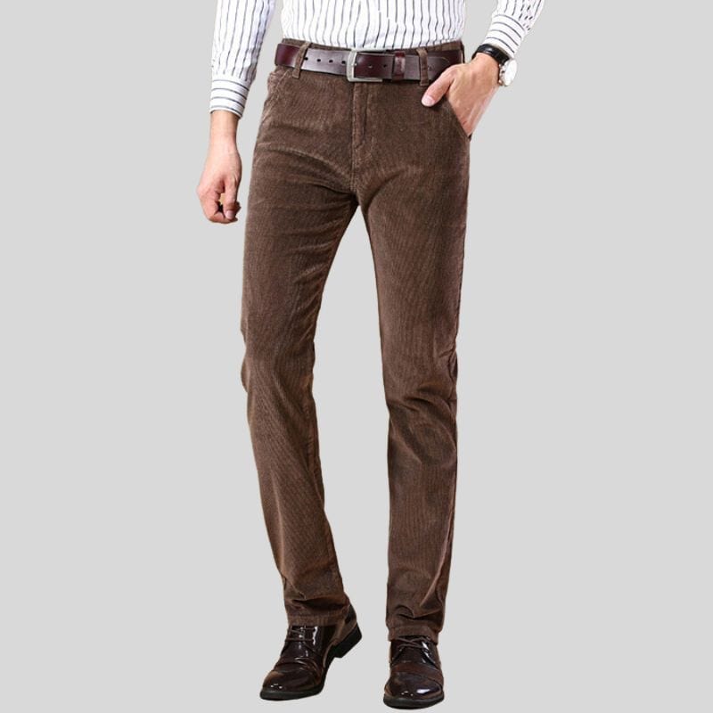 Pantalon-Velour-Marron-Homme