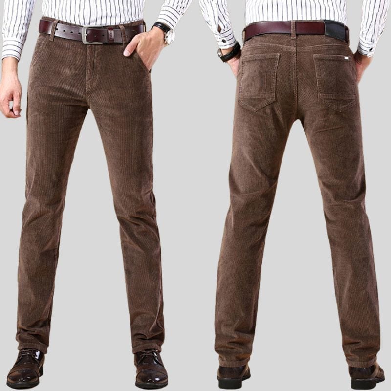 Pantalon-Velour-Marron-Homme