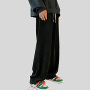 Pantalon-Velour-Noir-Homme