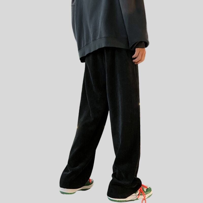 Pantalon-Velour-Noir-Homme