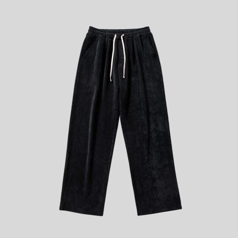 Pantalon-Velour-Noir-Homme