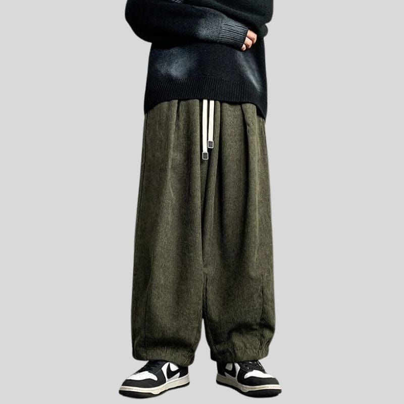 Pantalon-Velour-Vert-Homme